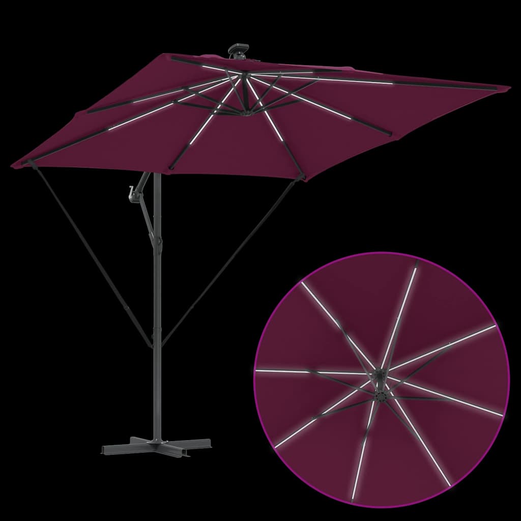 Parasol Bordeaux Rood 249 x 249 x 250 cm Polyester en Aluminium is nu te koop bij PeponiXL, paradijselijk wonen!