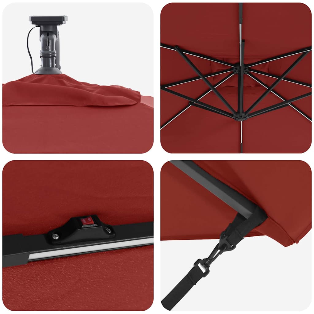 Parasol Terracotta 249 x 249 x 250 cm Polyester en Aluminium is nu te koop bij PeponiXL, paradijselijk wonen!