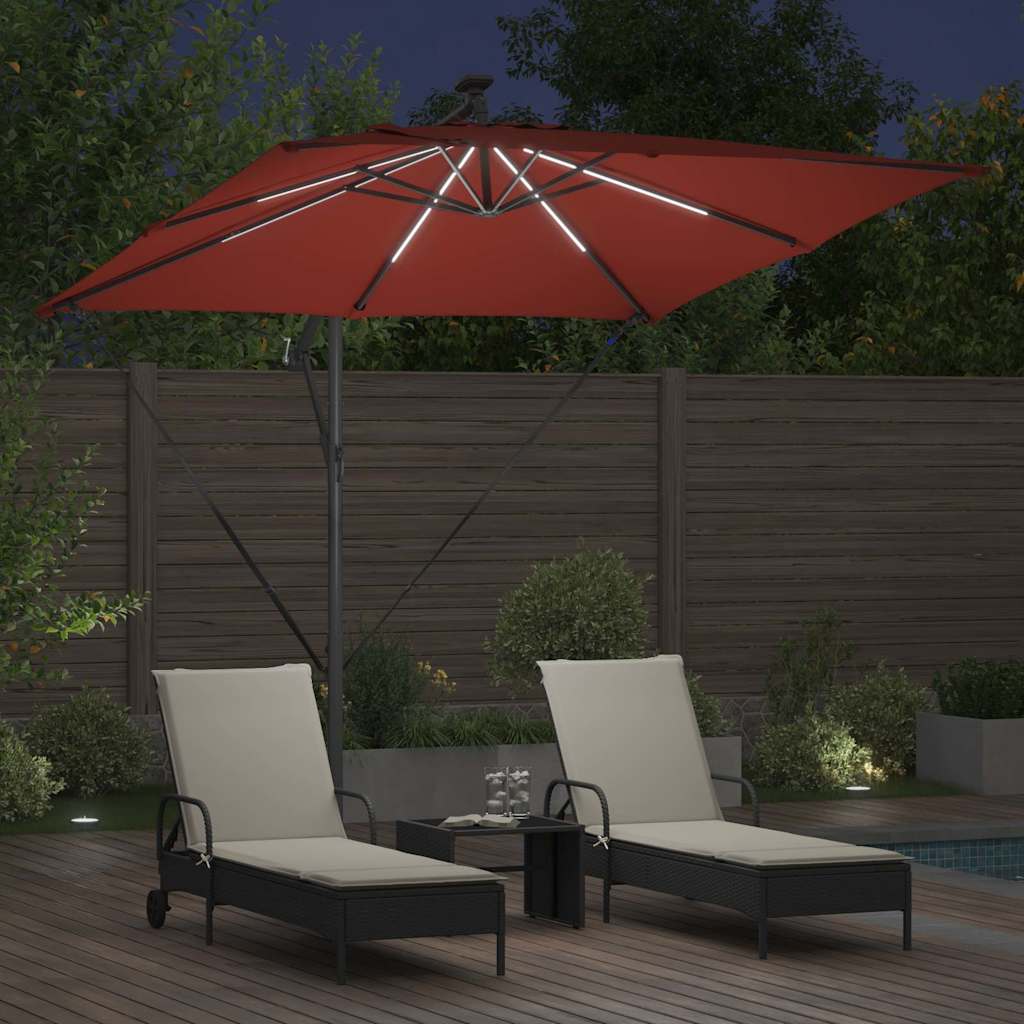 Parasol Terracotta 249 x 249 x 250 cm Polyester en Aluminium is nu te koop bij PeponiXL, paradijselijk wonen!