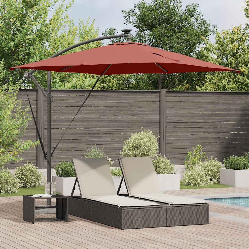 Parasol Terracotta 249 x 249 x 250 cm Polyester en Aluminium is nu te koop bij PeponiXL, paradijselijk wonen!