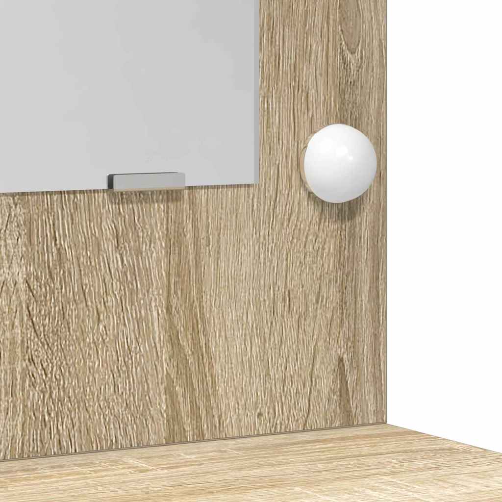 Plafondtafel met spiegellichten 3 pcs Sonoma Eiken Bewerkt hout is nu te koop bij PeponiXL, paradijselijk wonen!