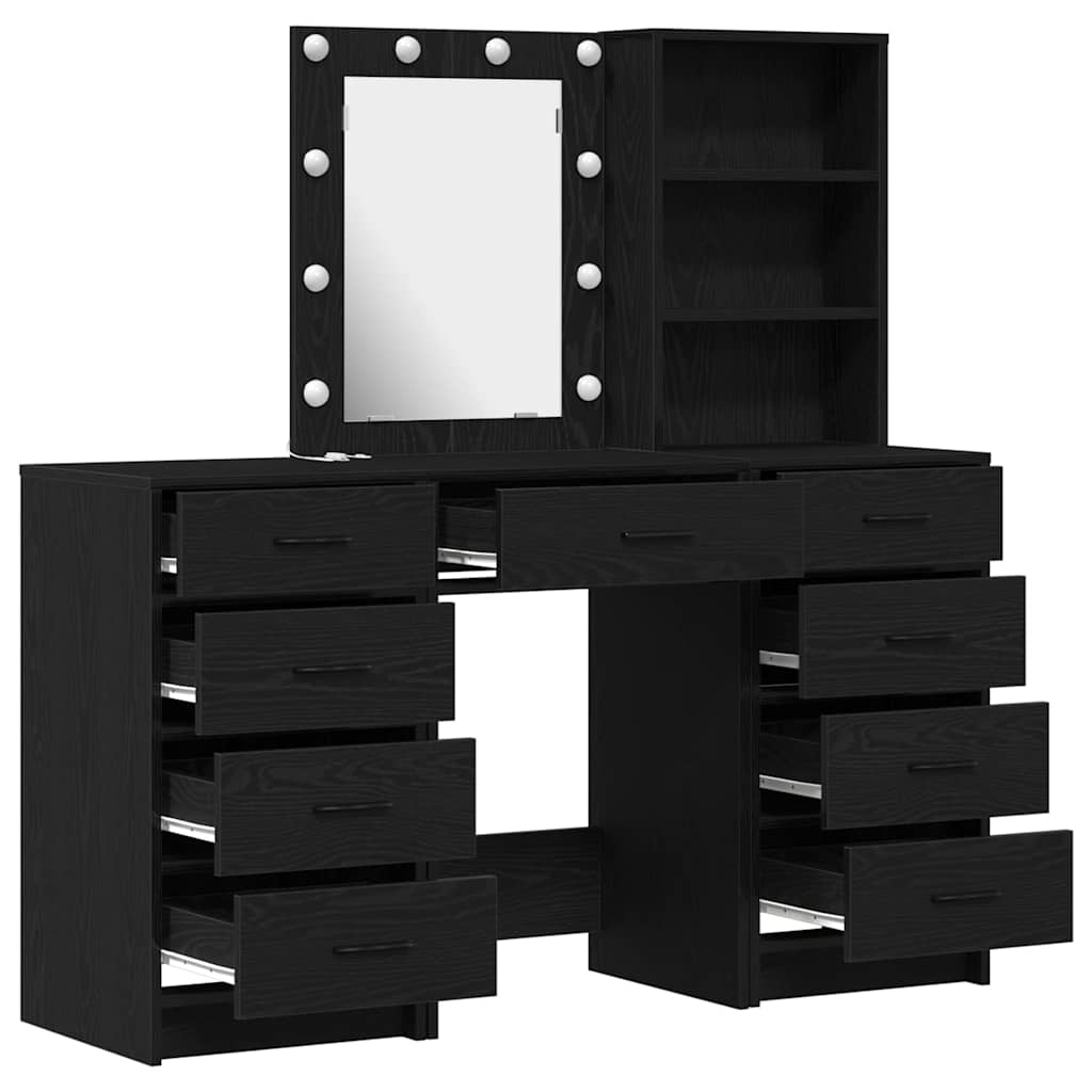 Plafondtafel met lade 3 pcs Zwart 40 x 41 x 135 cm Bewerkt hout is nu te koop bij PeponiXL, paradijselijk wonen!