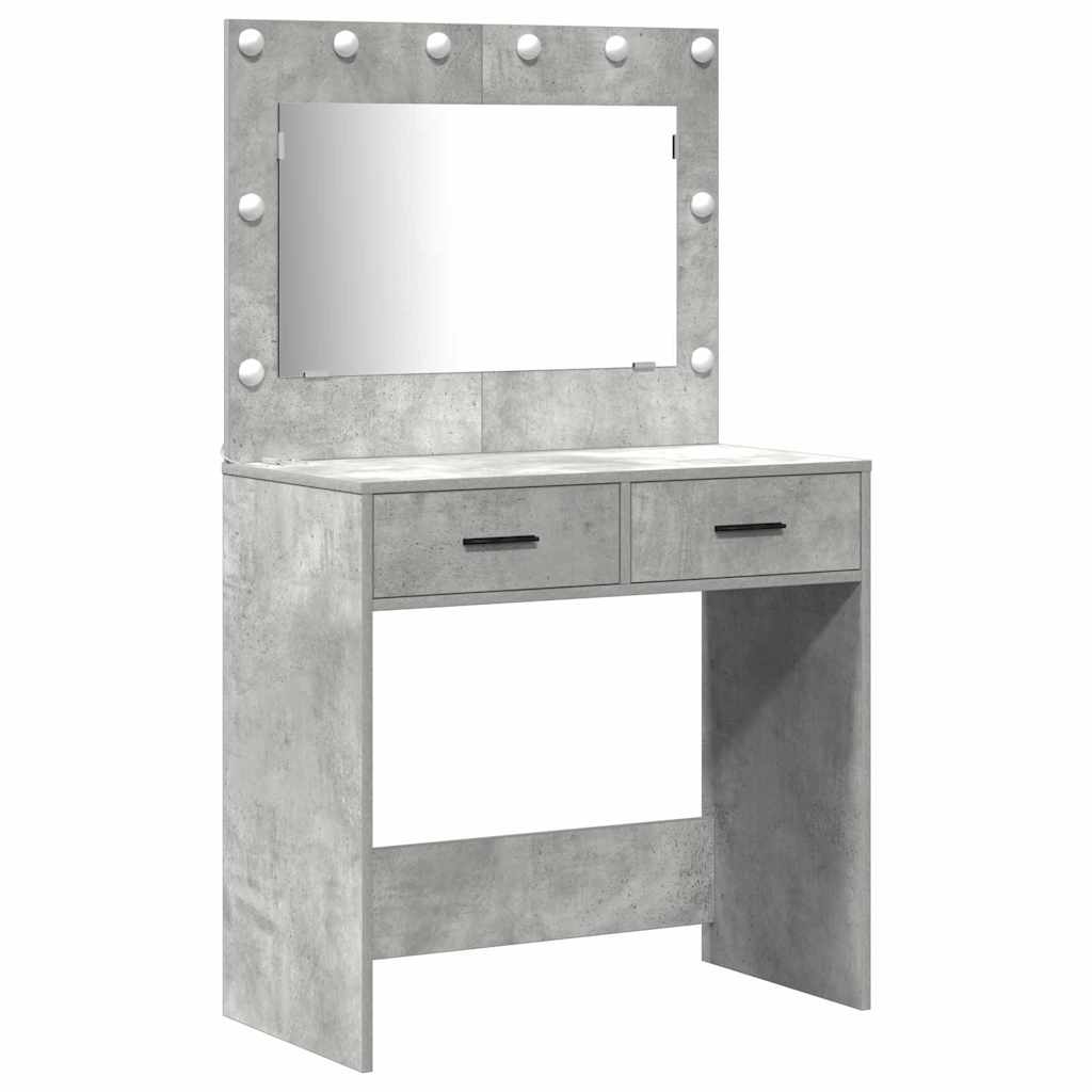 Plafondtafel met spiegellichten 2 pcs Grijs Bewerkt hout is nu te koop bij PeponiXL, paradijselijk wonen!