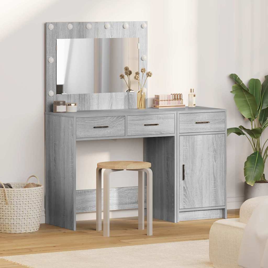 Plafondtafel met spiegellichten 2 pcs Grijs Bewerkt hout is nu te koop bij PeponiXL, paradijselijk wonen!