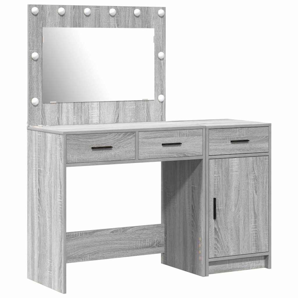 Plafondtafel met spiegellichten 2 pcs Grijs Bewerkt hout is nu te koop bij PeponiXL, paradijselijk wonen!