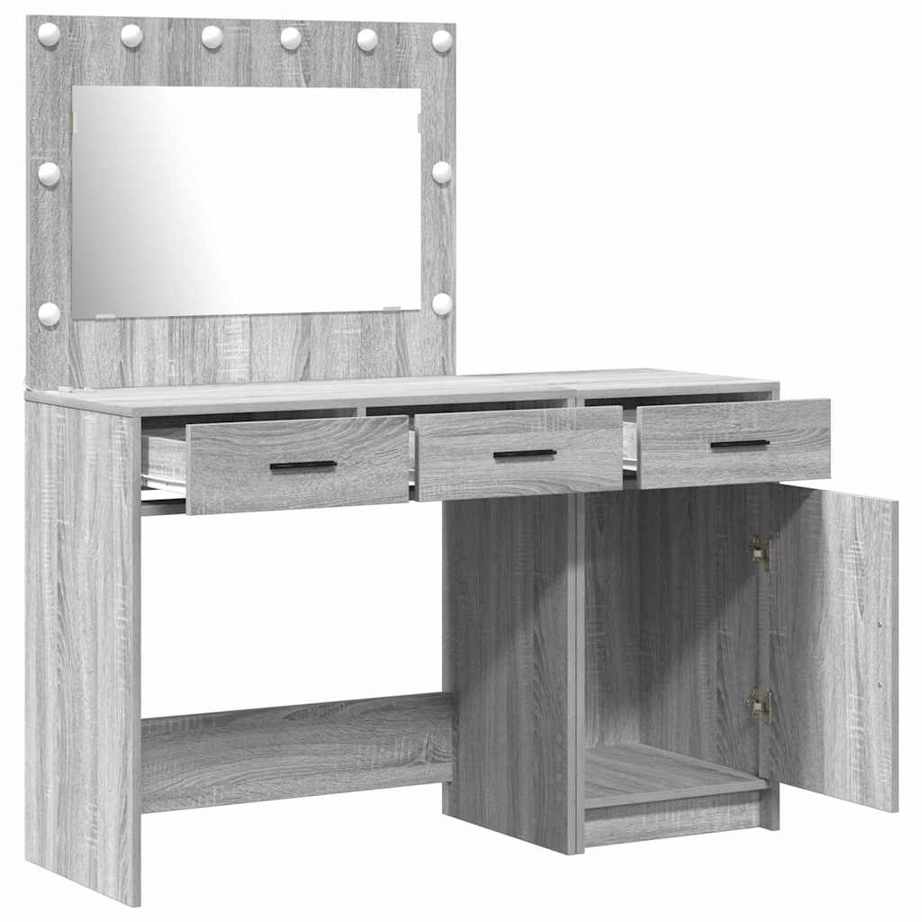 Plafondtafel met spiegellichten 2 pcs Grijs Bewerkt hout is nu te koop bij PeponiXL, paradijselijk wonen!