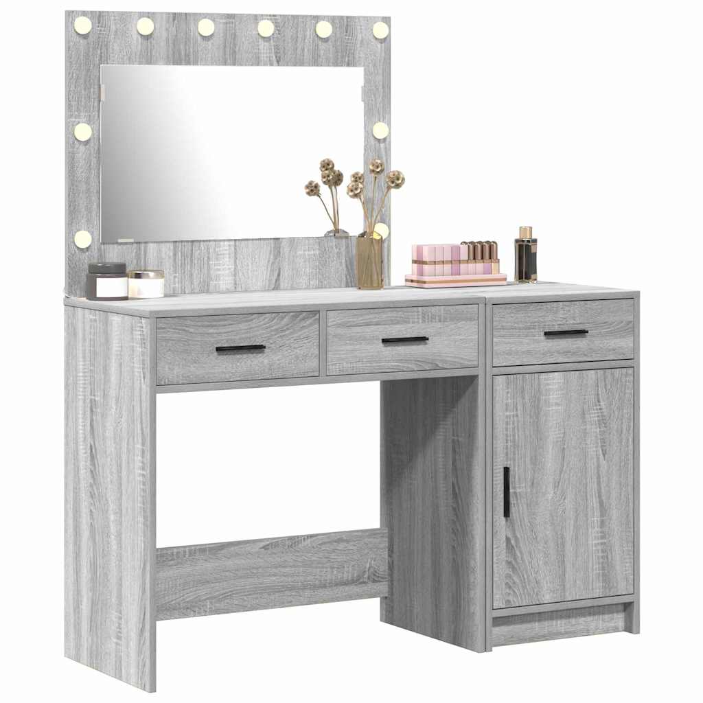 Plafondtafel met spiegellichten 2 pcs Grijs Bewerkt hout is nu te koop bij PeponiXL, paradijselijk wonen!