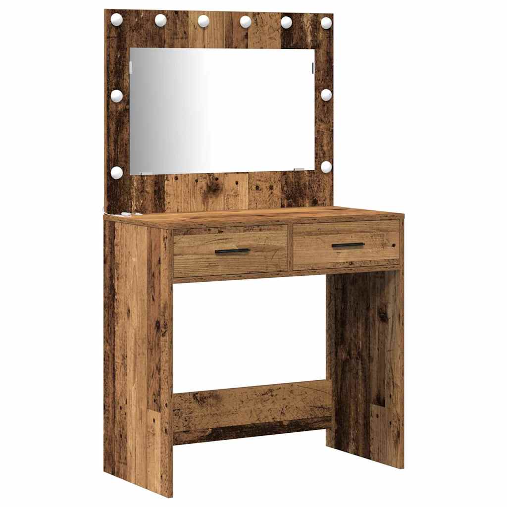 Plafondtafel met spiegellichten 2 pcs Bruin Bewerkt hout is nu te koop bij PeponiXL, paradijselijk wonen!