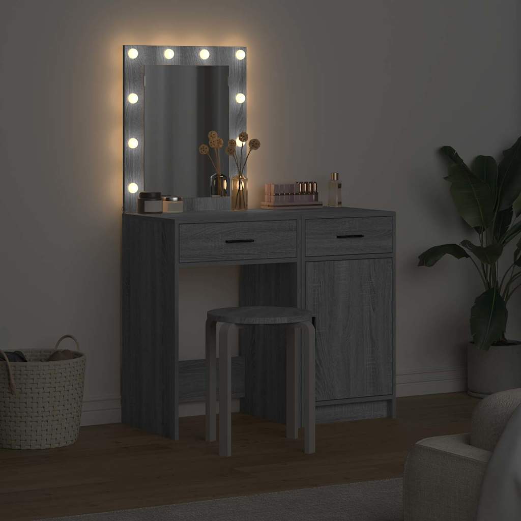 Plafondtafel met lade 2 pcs Grijs 50 x 41 x 135 cm Bewerkt hout is nu te koop bij PeponiXL, paradijselijk wonen!