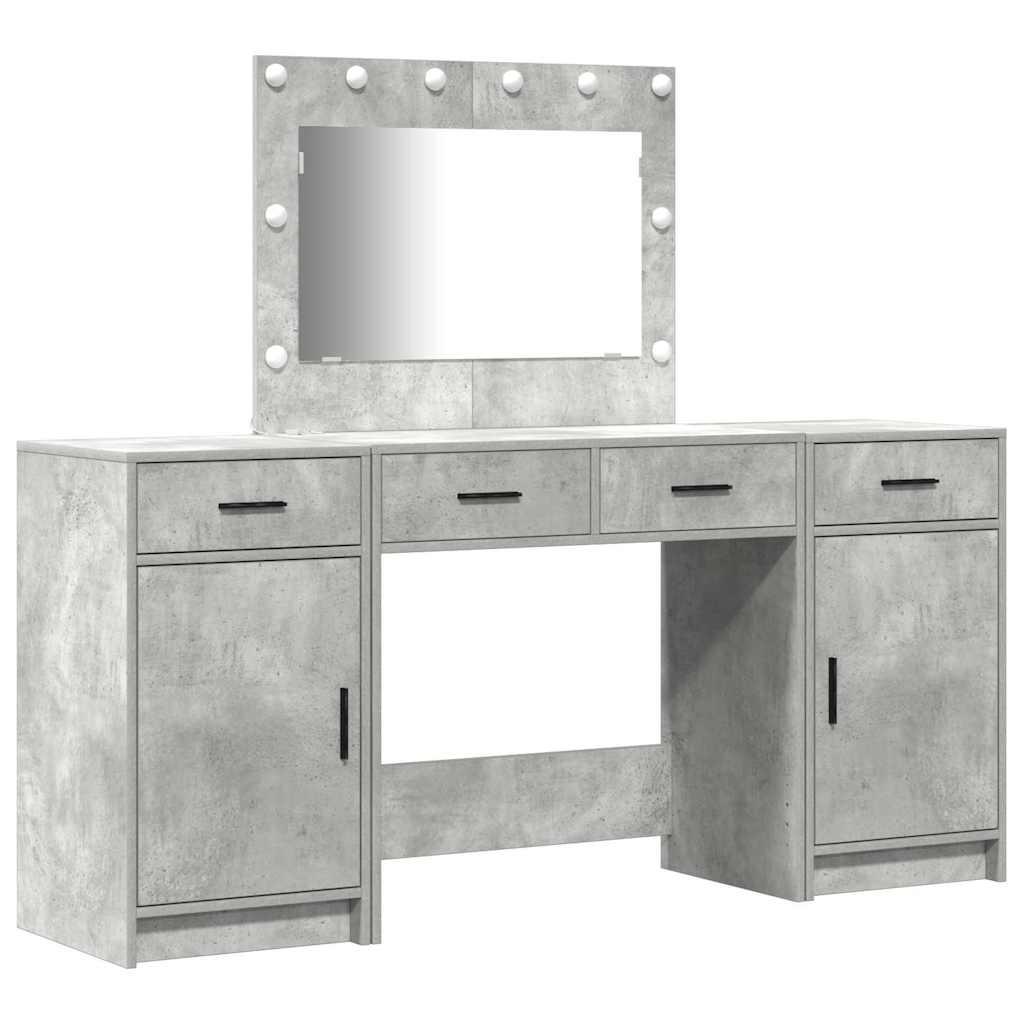 Plafondtafel met spiegellichten 3 pcs Grijs Bewerkt hout is nu te koop bij PeponiXL, paradijselijk wonen!
