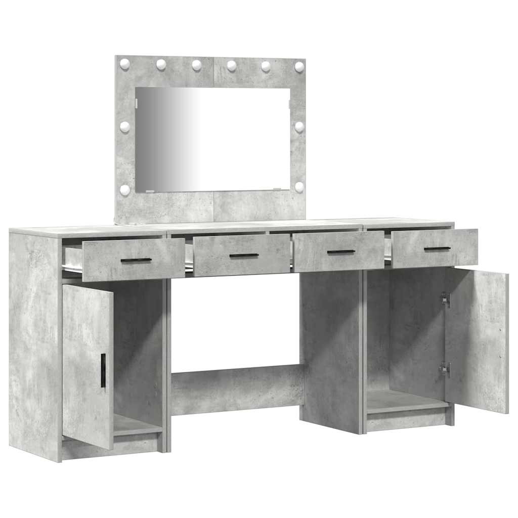 Plafondtafel met spiegellichten 3 pcs Grijs Bewerkt hout is nu te koop bij PeponiXL, paradijselijk wonen!