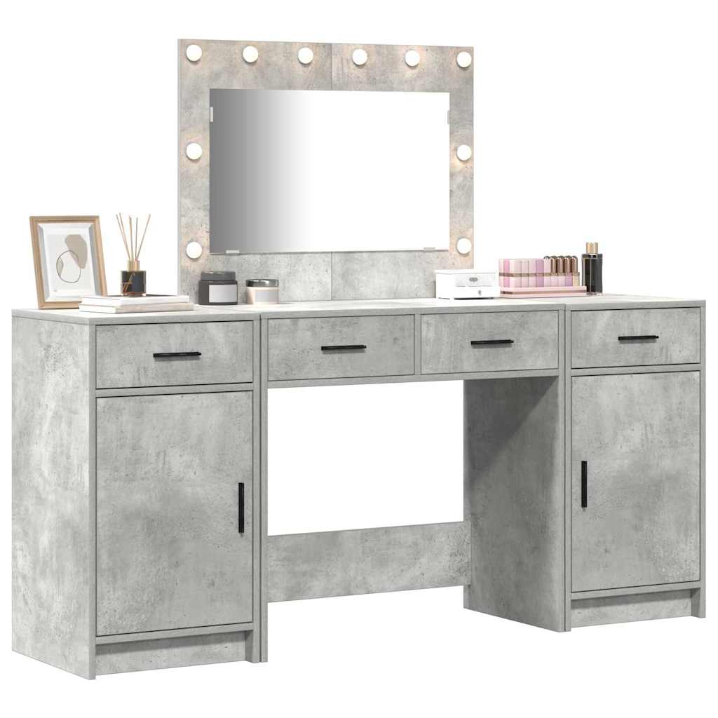 Plafondtafel met spiegellichten 3 pcs Grijs Bewerkt hout is nu te koop bij PeponiXL, paradijselijk wonen!