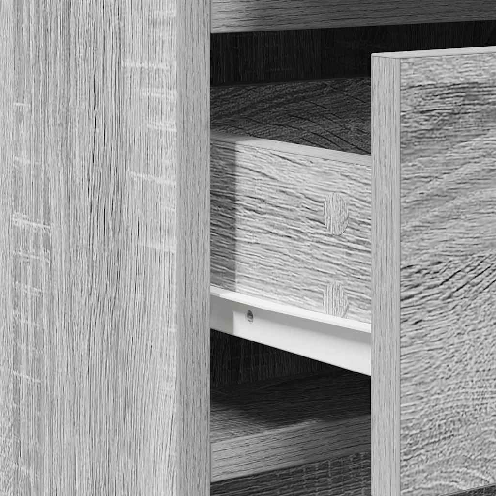 Plafondtafel met spiegellichten 3 pcs Grijs Bewerkt hout is nu te koop bij PeponiXL, paradijselijk wonen!