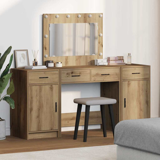 Plafondtafel met spiegellichten 3 pcs Bruin Bewerkt hout is nu te koop bij PeponiXL, paradijselijk wonen!