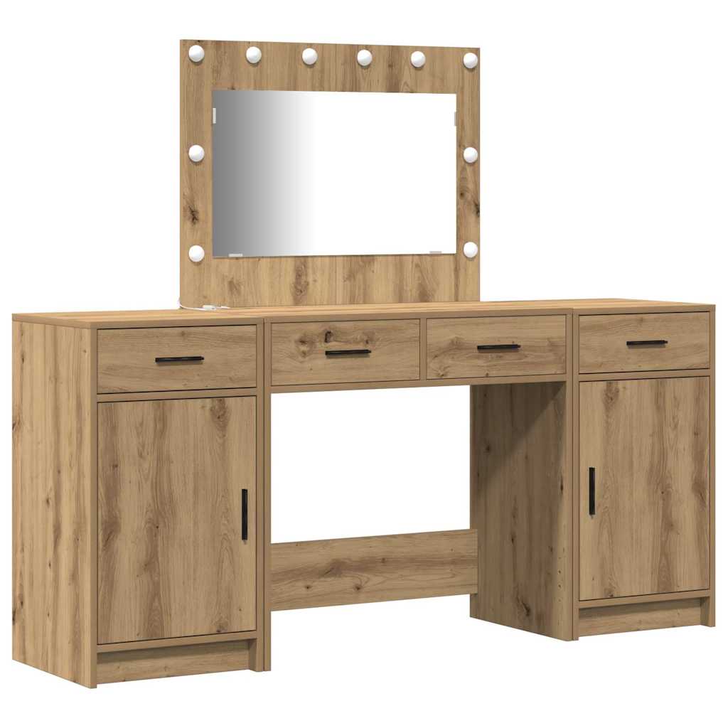 Plafondtafel met spiegellichten 3 pcs Bruin Bewerkt hout is nu te koop bij PeponiXL, paradijselijk wonen!