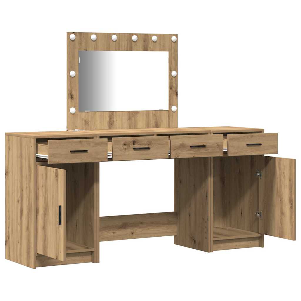 Plafondtafel met spiegellichten 3 pcs Bruin Bewerkt hout is nu te koop bij PeponiXL, paradijselijk wonen!