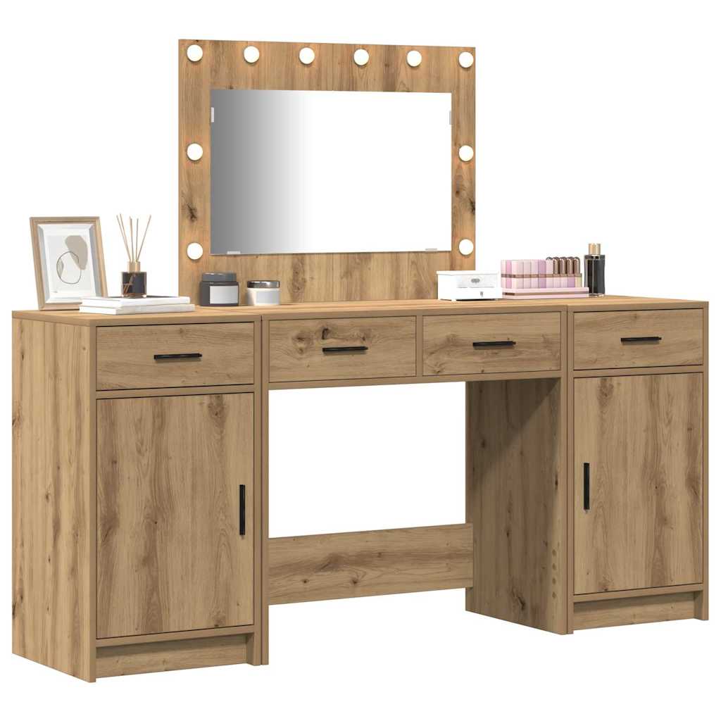 Plafondtafel met spiegellichten 3 pcs Bruin Bewerkt hout is nu te koop bij PeponiXL, paradijselijk wonen!