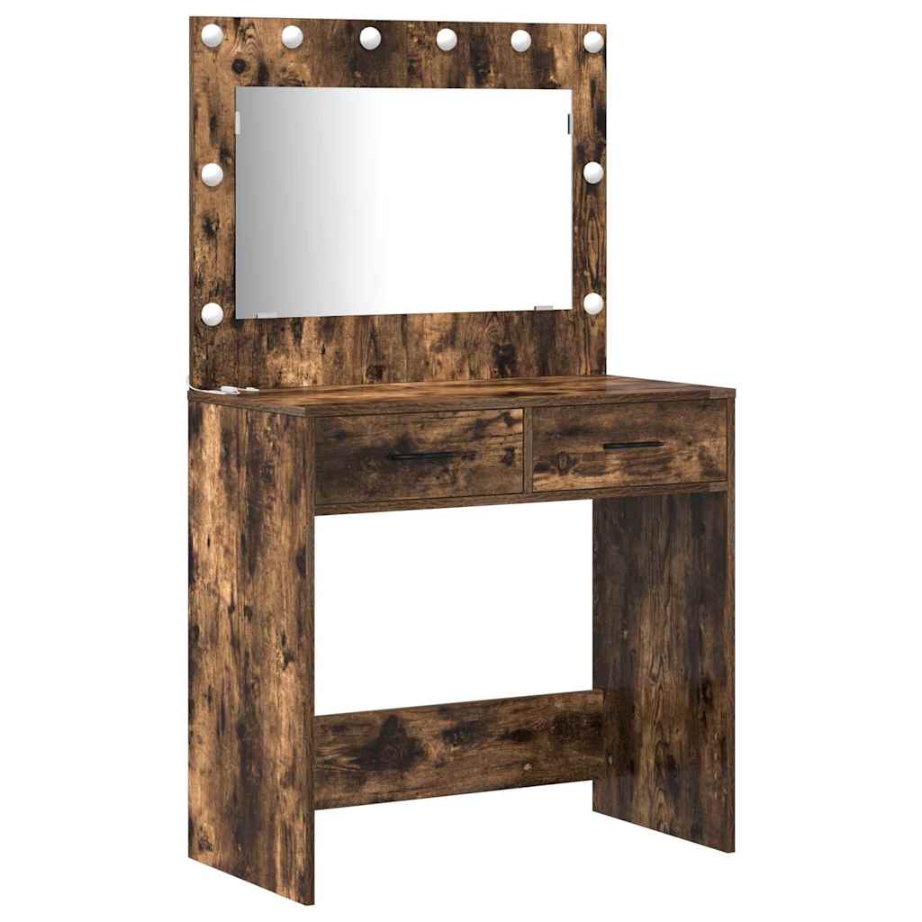 Plafondtafel met spiegellichten 2 pcs Bruin Bewerkt hout is nu te koop bij PeponiXL, paradijselijk wonen!
