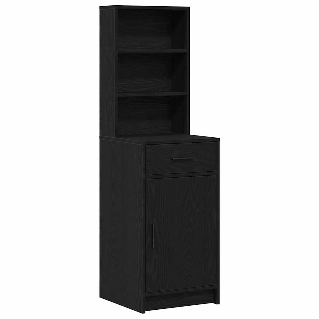 Toilettafel Set met lade 2 pcs Zwart eiken Bewerkt hout is nu te koop bij PeponiXL, paradijselijk wonen!