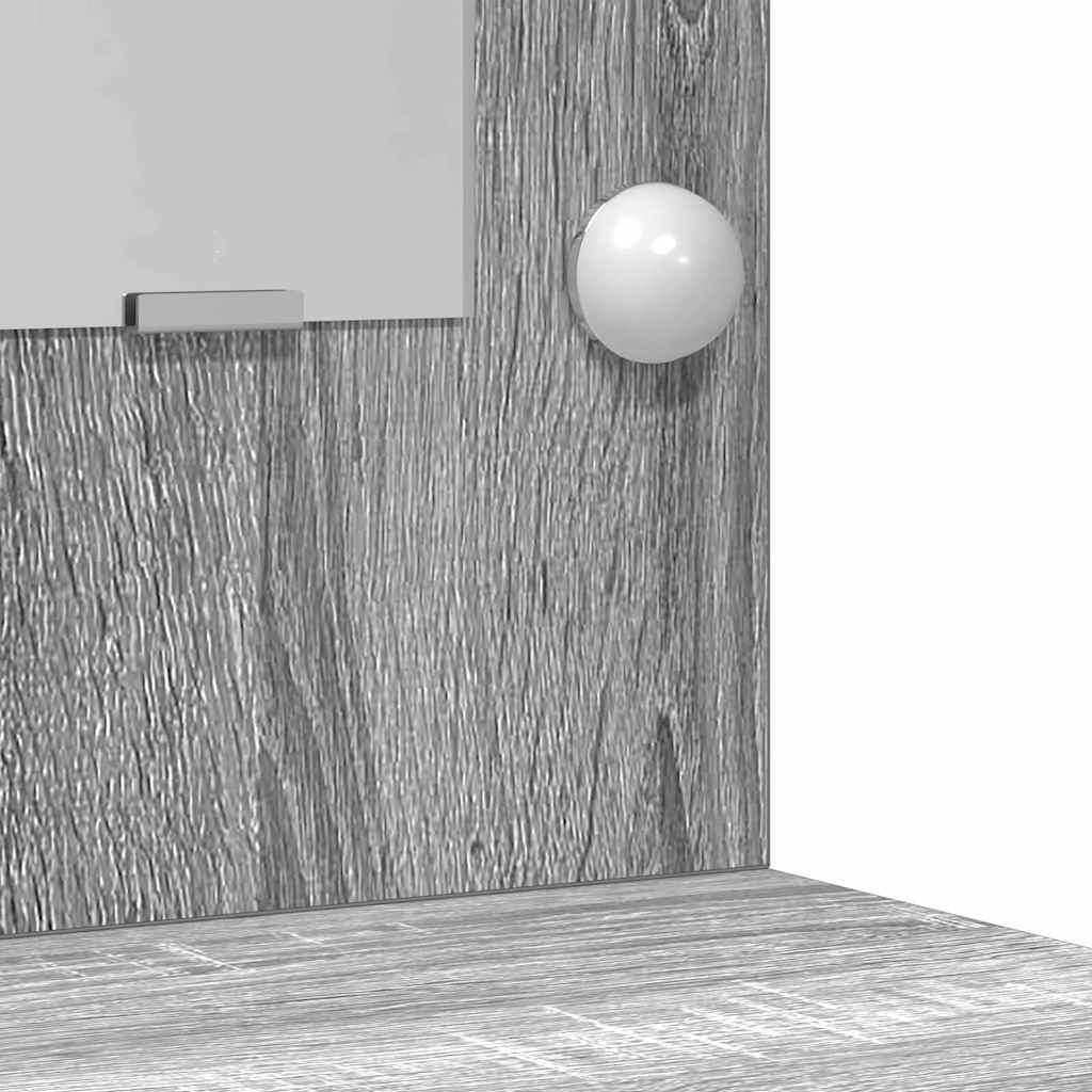 Make-up tafel set met LED 2 pcs Grijs Sonoma Bewerkt hout is nu te koop bij PeponiXL, paradijselijk wonen!
