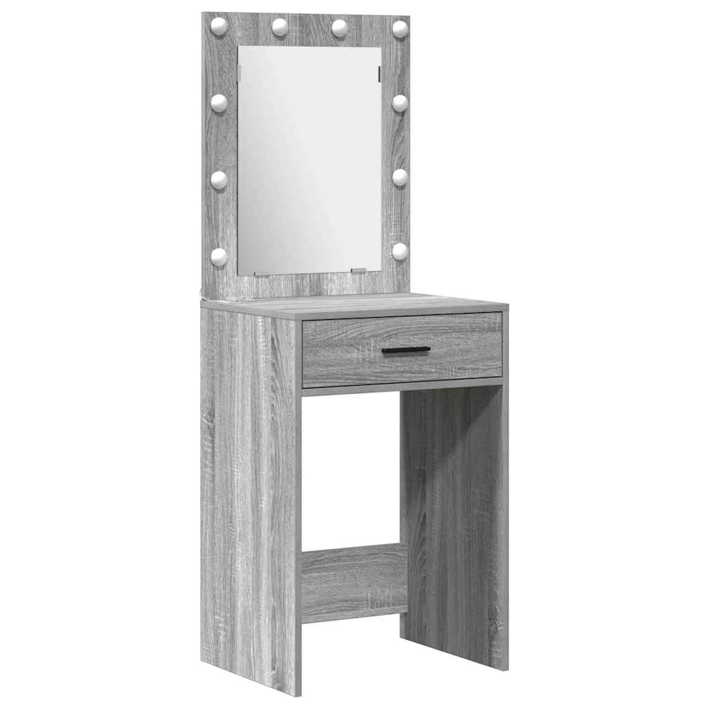 Make-up tafel set met LED 2 pcs Grijs Sonoma Bewerkt hout is nu te koop bij PeponiXL, paradijselijk wonen!