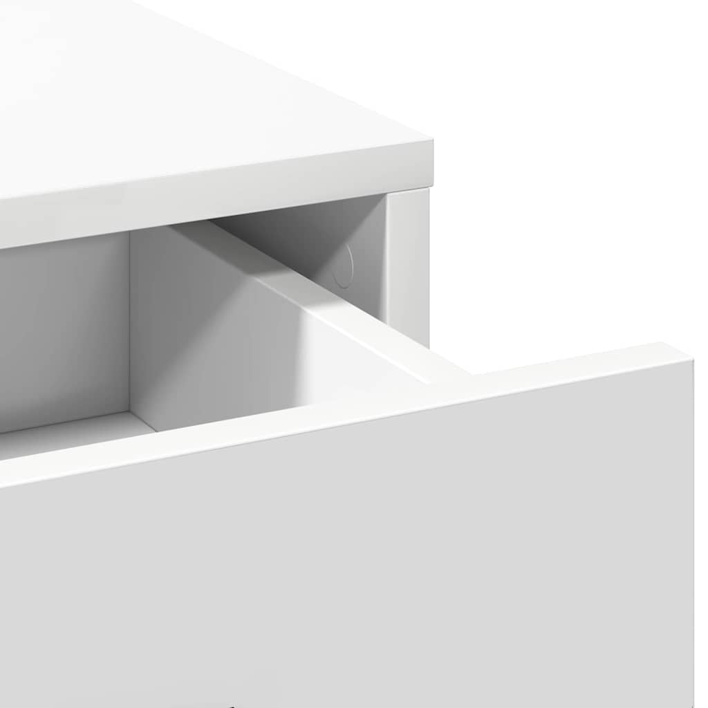 Toilettafel Set met LED -striplichten 3 pcs Wit Bewerkt hout is nu te koop bij PeponiXL, paradijselijk wonen!