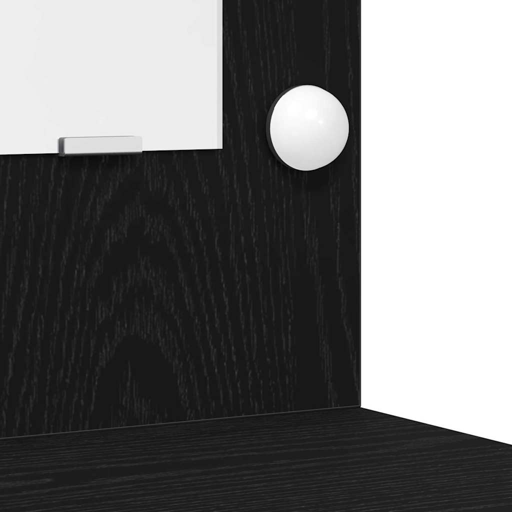 Make-up tafel set met LED 3 pcs Zwart Eiken Bewerkt hout is nu te koop bij PeponiXL, paradijselijk wonen!
