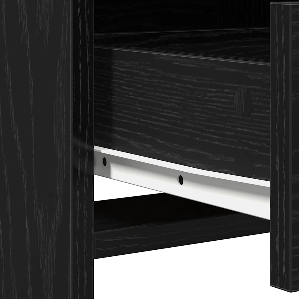 Make-up tafel set met LED 3 pcs Zwart Eiken Bewerkt hout is nu te koop bij PeponiXL, paradijselijk wonen!
