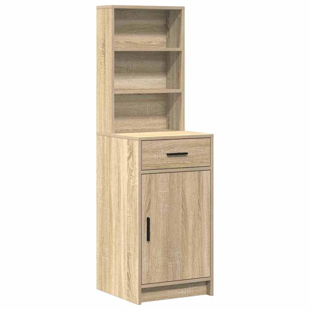 Make-up tafel set met LED 3 pcs Sonoma Eiken Bewerkt hout is nu te koop bij PeponiXL, paradijselijk wonen!