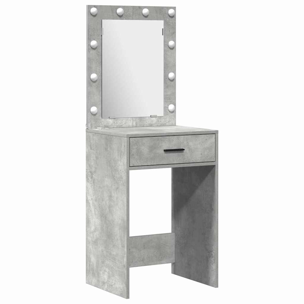 Toilettafel Set met lade 3 pcs Beton Grijs Bewerkt hout is nu te koop bij PeponiXL, paradijselijk wonen!