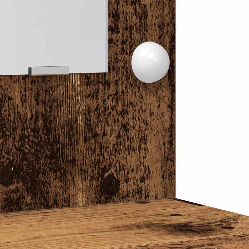 Make-up tafel set met LED met lade 3 pcs Oudhout Bewerkt hout is nu te koop bij PeponiXL, paradijselijk wonen!
