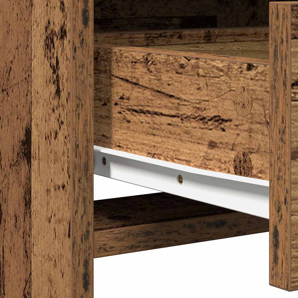 Make-up tafel set met LED met lade 3 pcs Oudhout Bewerkt hout is nu te koop bij PeponiXL, paradijselijk wonen!