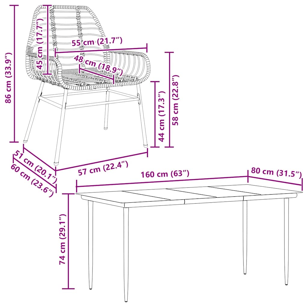 7-delige Tuinset poly rattan glas zwart is nu te koop bij PeponiXL, paradijselijk wonen!