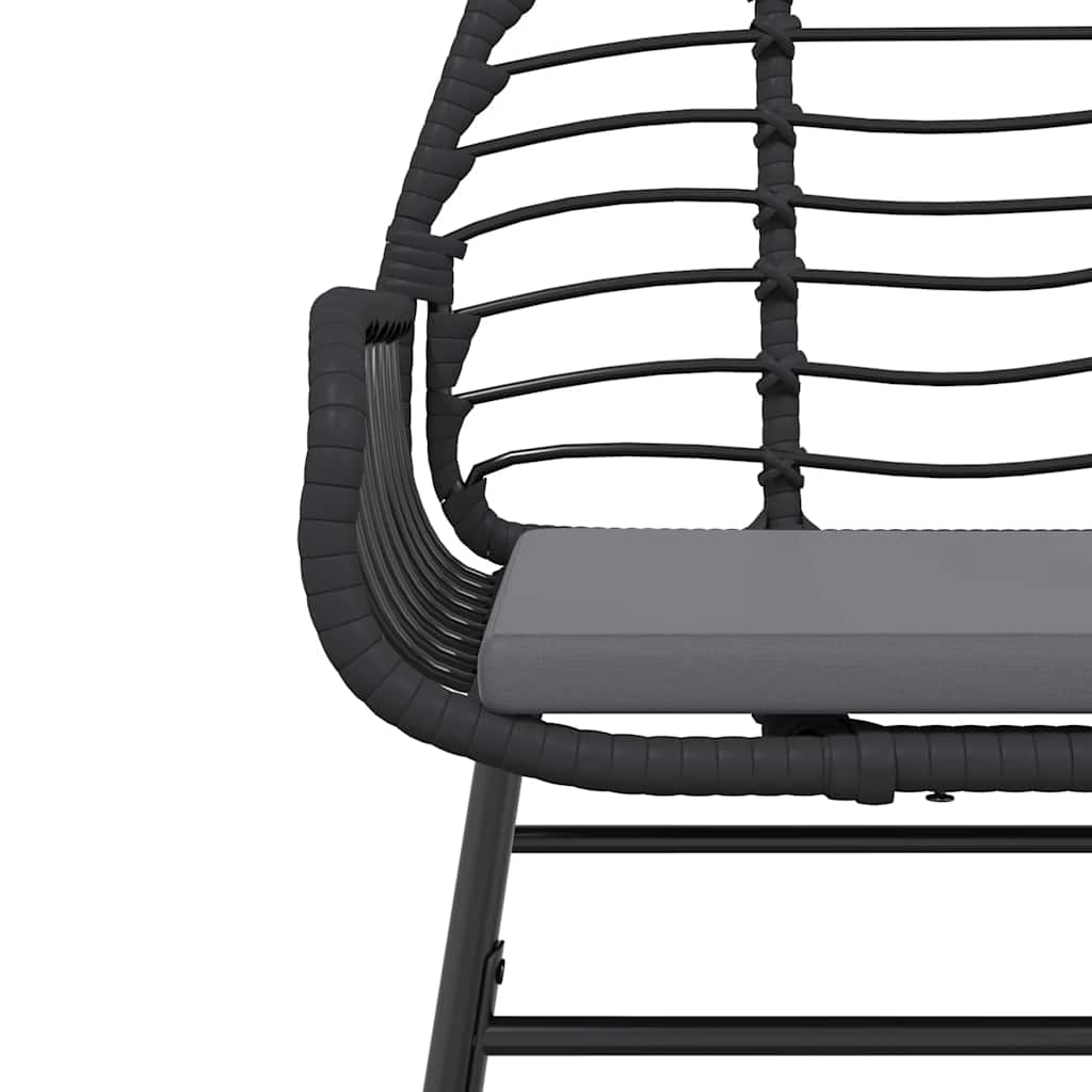 3-delige Tuinset met kussens poly rattan glas zwart is nu te koop bij PeponiXL, paradijselijk wonen!
