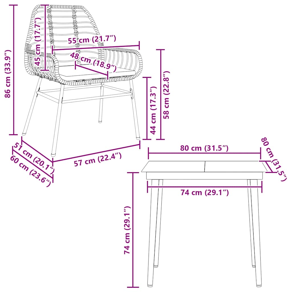3-delige Tuinset met kussens poly rattan glas zwart is nu te koop bij PeponiXL, paradijselijk wonen!