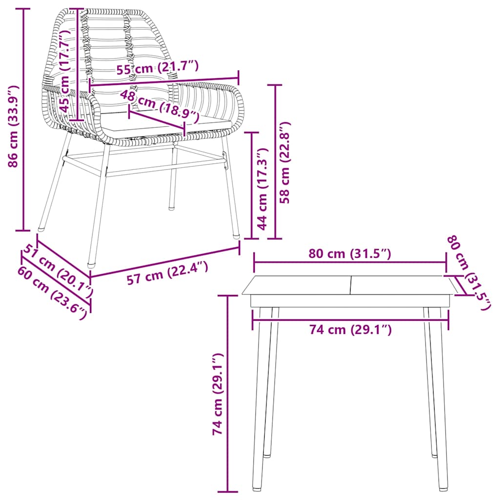 3-delige Tuinset met kussens poly rattan glas bruin is nu te koop bij PeponiXL, paradijselijk wonen!