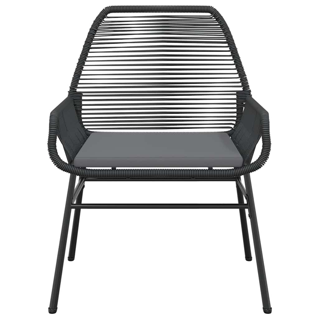 3-delige Tuinset met kussens poly rattan glas zwart is nu te koop bij PeponiXL, paradijselijk wonen!