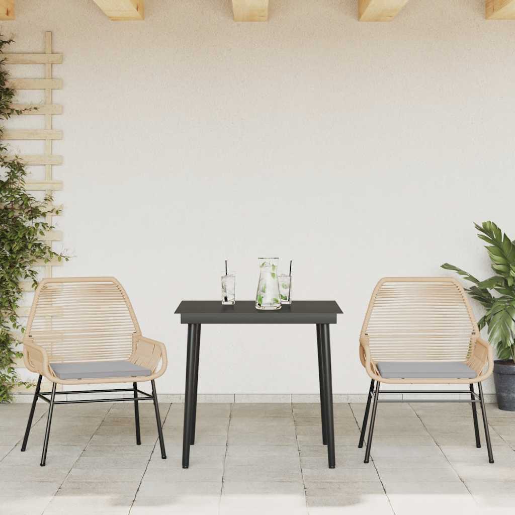 3-delige Tuinset met kussens poly rattan glas bruin is nu te koop bij PeponiXL, paradijselijk wonen!