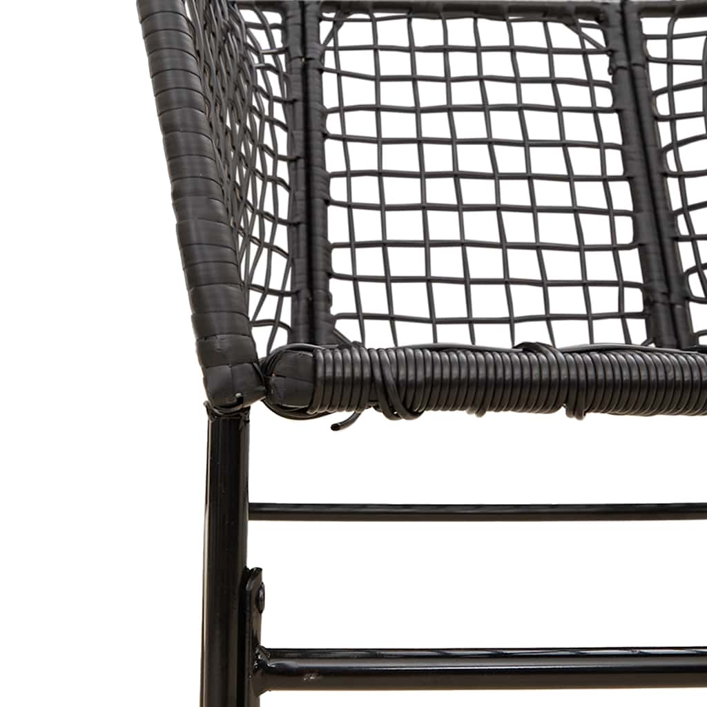 3-delige Tuinset poly rattan glas zwart is nu te koop bij PeponiXL, paradijselijk wonen!