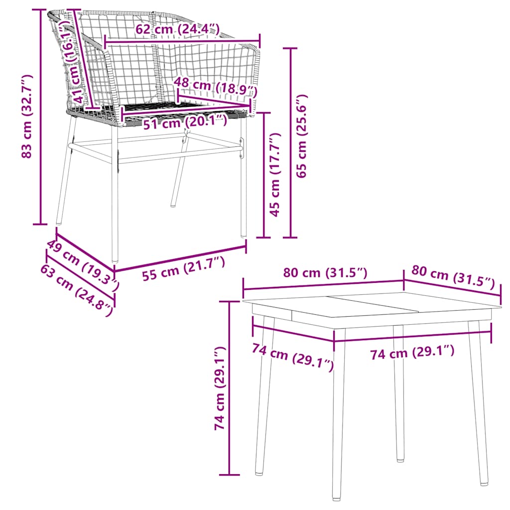 5-delige Tuinset poly rattan glas zwart is nu te koop bij PeponiXL, paradijselijk wonen!