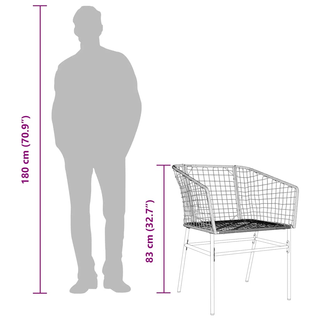 5-delige Tuinset poly rattan glas bruin is nu te koop bij PeponiXL, paradijselijk wonen!