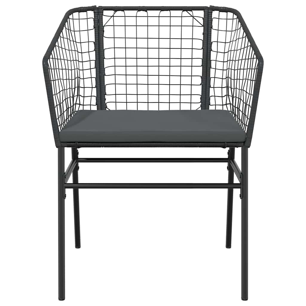 5-delige Tuinset met kussens poly rattan glas zwart is nu te koop bij PeponiXL, paradijselijk wonen!