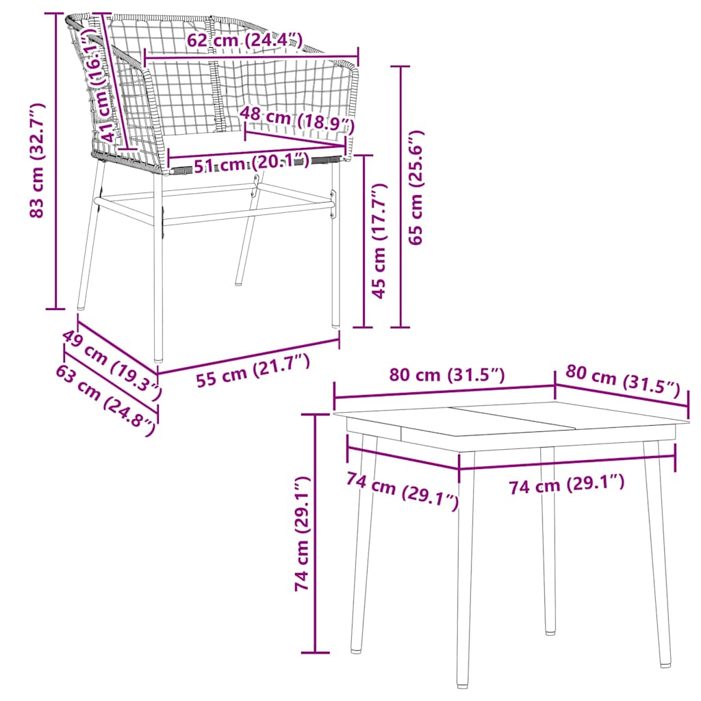 5-delige Tuinset met kussens poly rattan glas bruin is nu te koop bij PeponiXL, paradijselijk wonen!