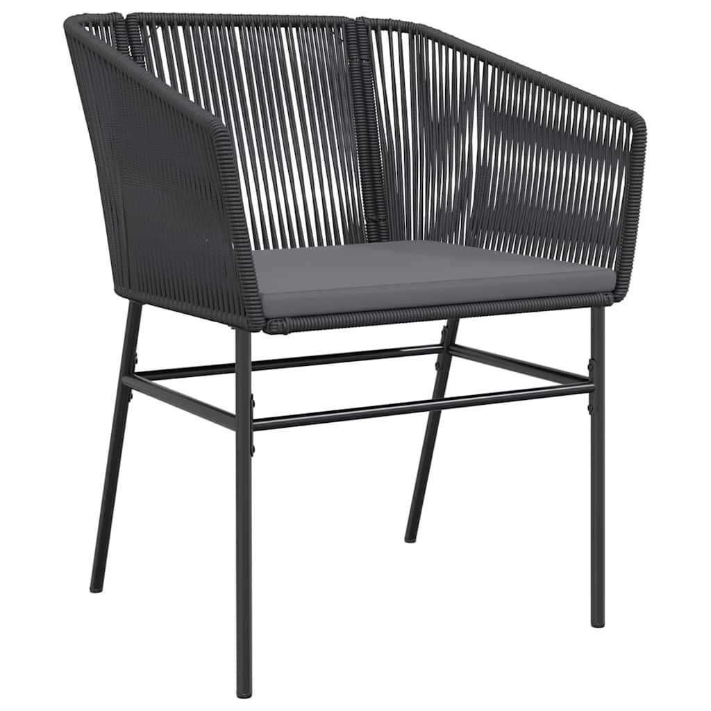 3-delige Tuinset met kussens poly rattan glas zwart is nu te koop bij PeponiXL, paradijselijk wonen!