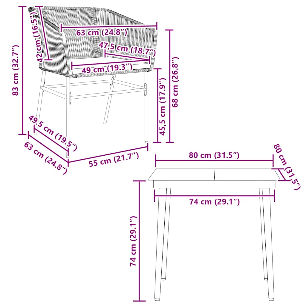 3-delige Tuinset met kussens poly rattan glas zwart is nu te koop bij PeponiXL, paradijselijk wonen!