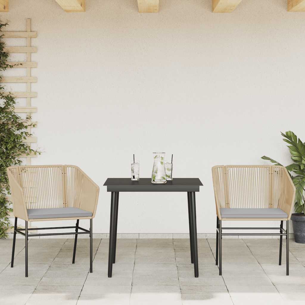 3-delige Tuinset met kussens poly rattan glas bruin is nu te koop bij PeponiXL, paradijselijk wonen!
