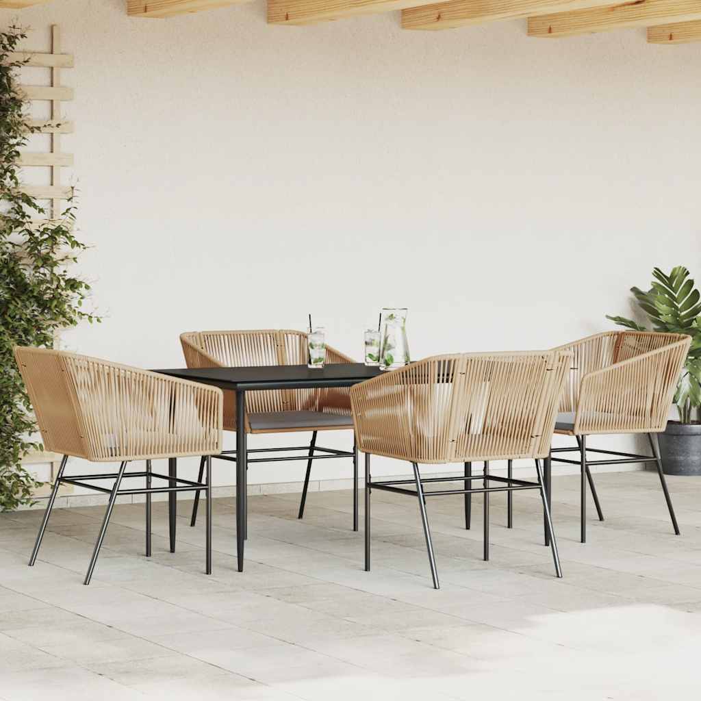 5-delige Tuinset met kussens poly rattan glas bruin is nu te koop bij PeponiXL, paradijselijk wonen!
