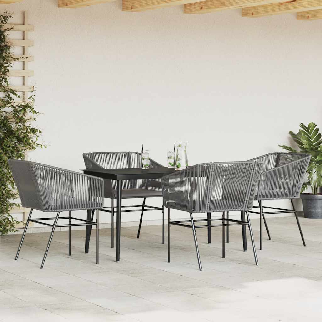 5-delige Tuinset met kussens poly rattan glas grijs is nu te koop bij PeponiXL, paradijselijk wonen!