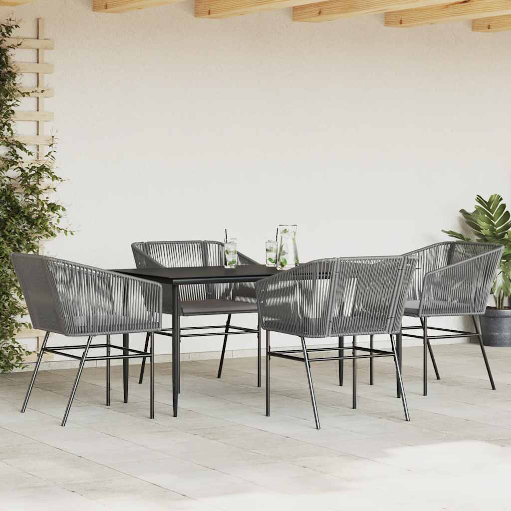 5-delige Tuinset met kussens poly rattan glas grijs is nu te koop bij PeponiXL, paradijselijk wonen!