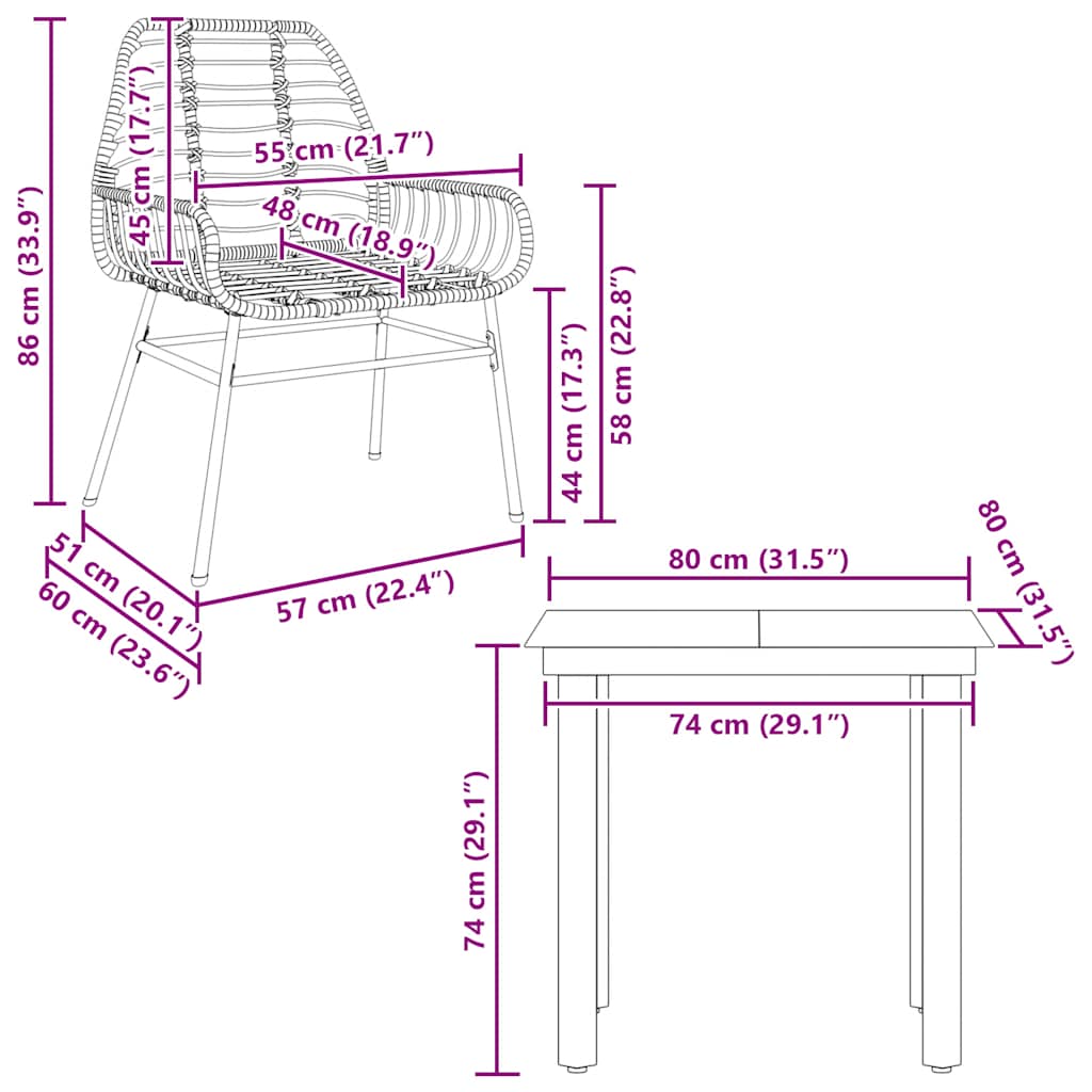 3-delige Tuinset poly rattan glas zwart is nu te koop bij PeponiXL, paradijselijk wonen!